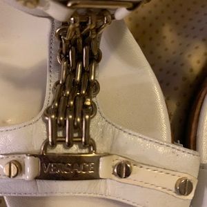 White Versace Heels 38.5 Made in Italy